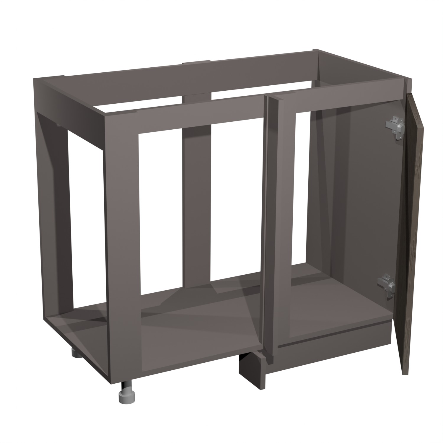 Шкаф напольный угловой 1000х850х600 мм BROZEX-WOOD Camellia, левый, с дверцей, грейдж / ясень грей софт