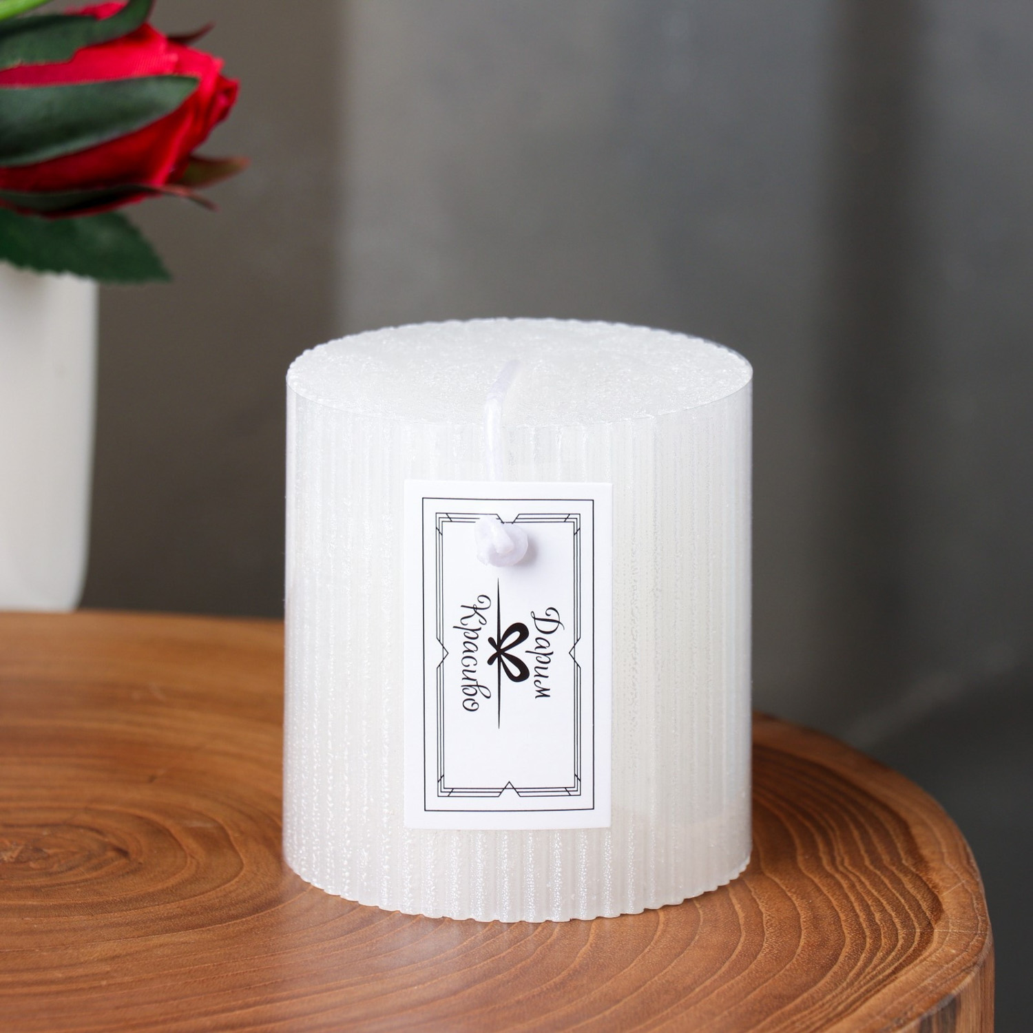 Свеча "Рельеф", 7×7.5см, перламутровый металлик  9814724