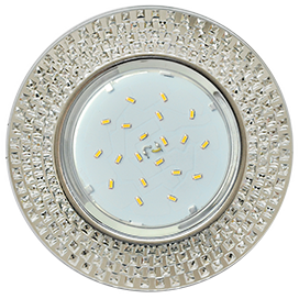 Светильник встраиваемый GX53 H4 5319 Ecola Glass Круг мозайка зерк/хром FC53RMECB *10/30