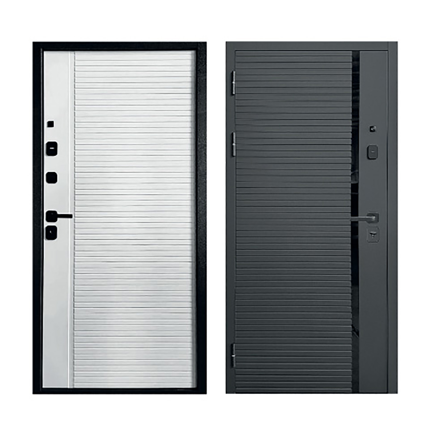 Дверь металлическая 10 см TD10-2 860х2050 ЛЕВАЯ пан графит серый/пан белый Форпост*1