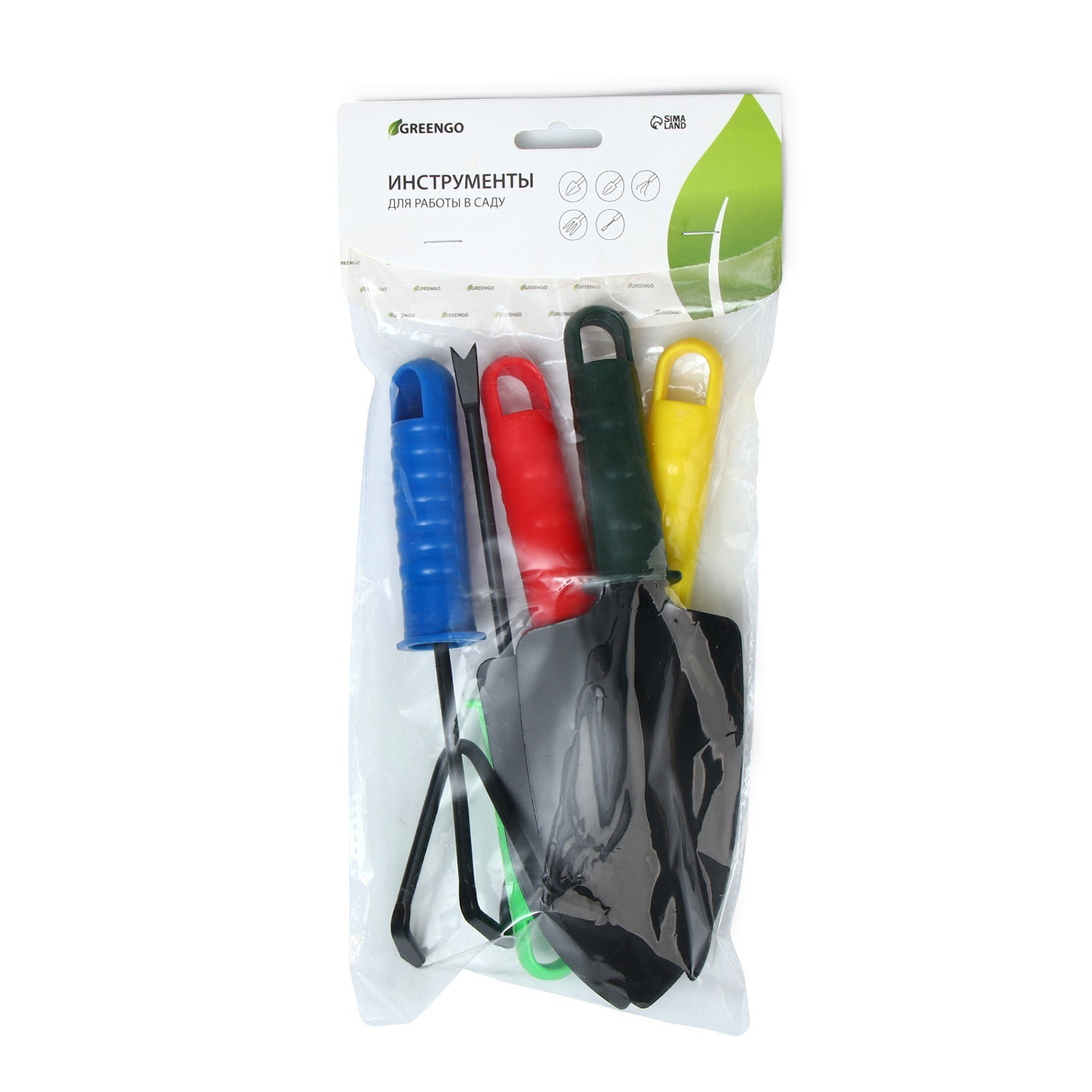 Набор садового инструмента, 5 предметов, 27 см, рукоять цветная пластик 139611