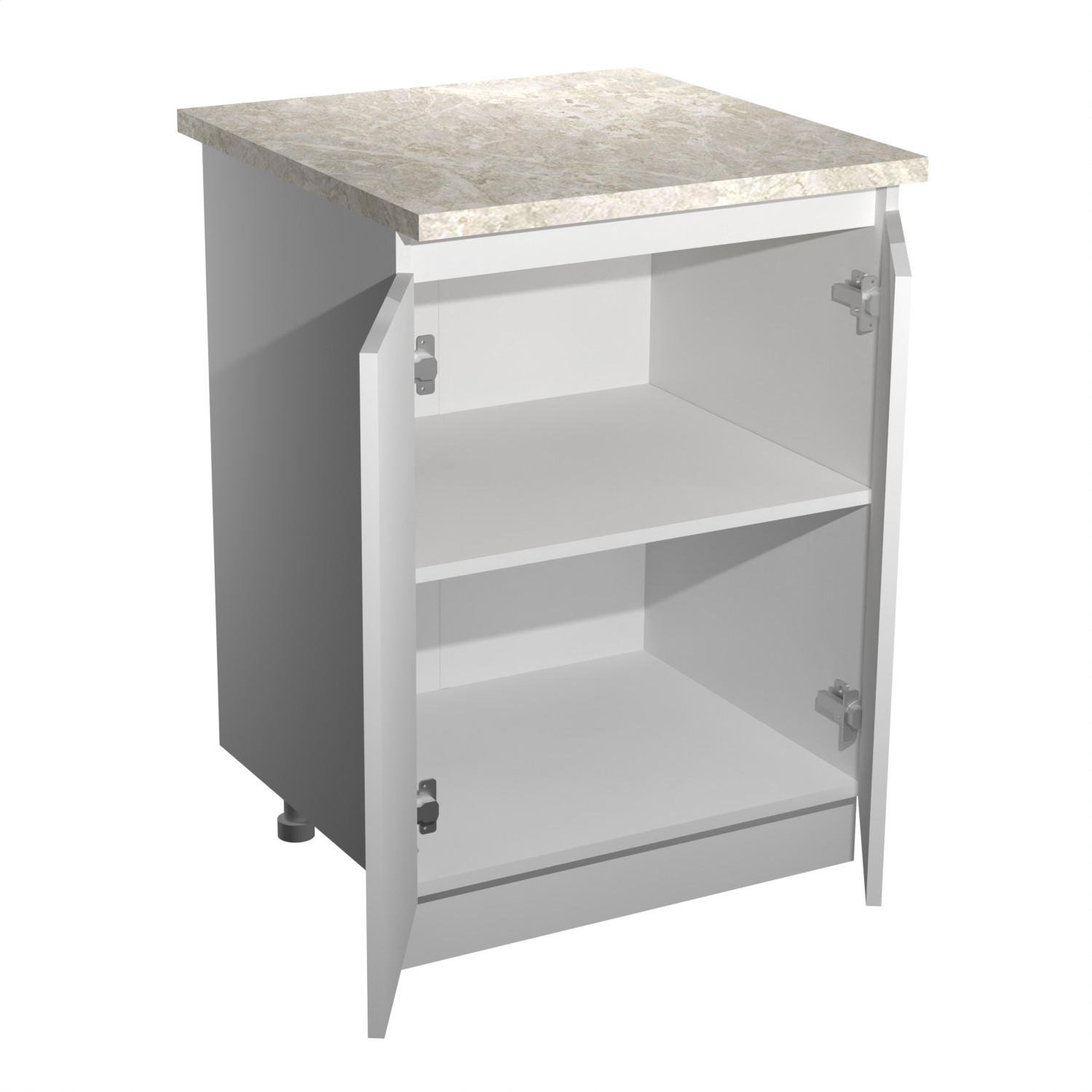 Шкаф напольный 600х850х600 мм BROZEX-WOOD Стиль, с двумя дверцами, белый