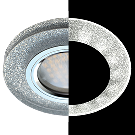 Светильник встраиваемый MR16 LD1650 GU5.3 Ecola Glass Стекло Серебр Хром SS1650EFF *10/50