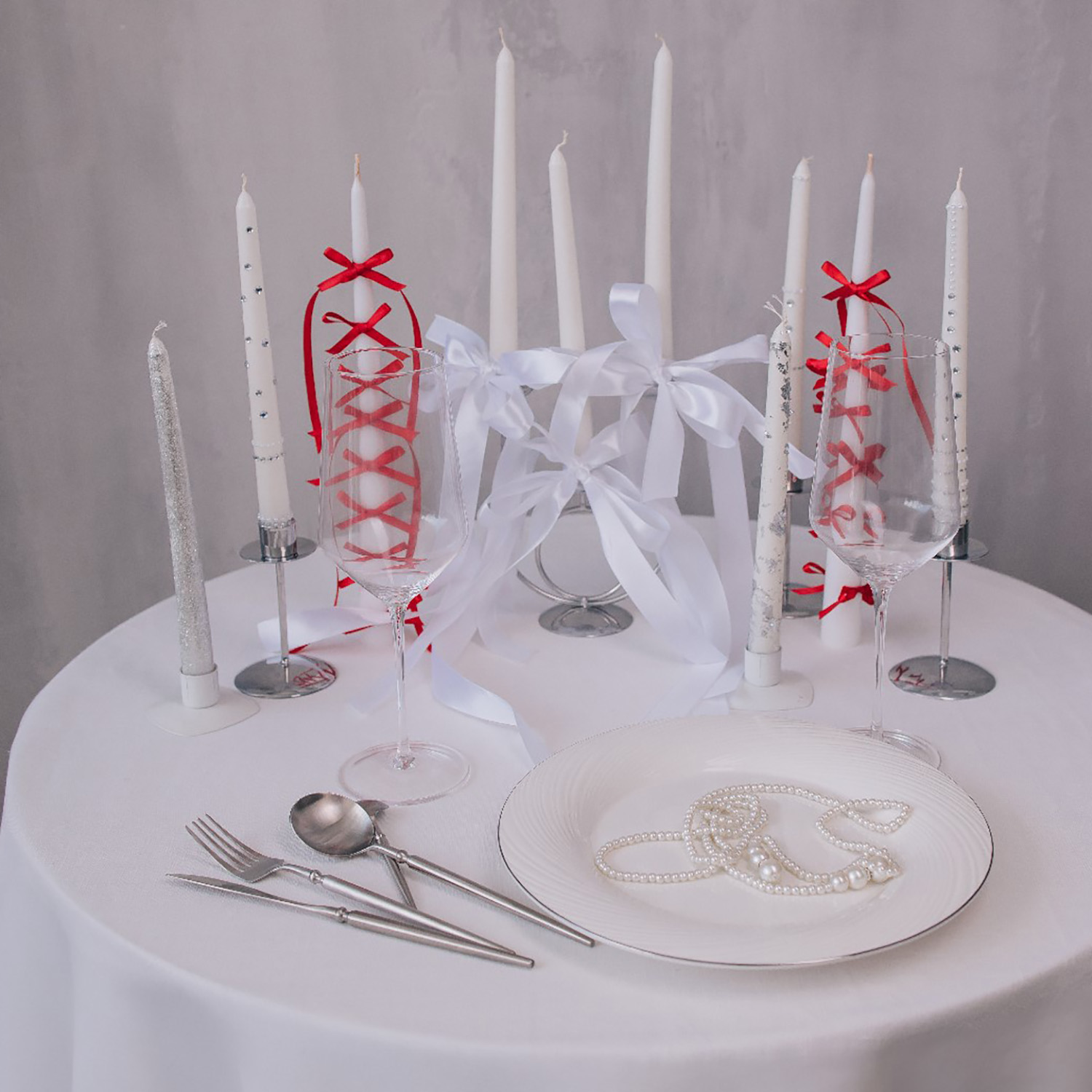 Набор свечей античных, 2.2×30 см, 4 шт., перламутровый металлик 9814705