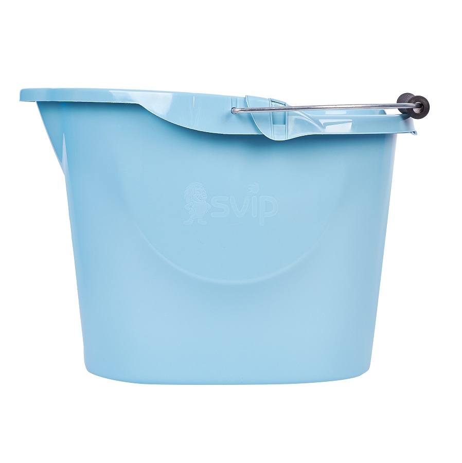 Ведро д/мытья пола пластм. со вставкой для Отжима 12л овальн.,Мет.р."Vogue" Небесный SV3827НБС *1/12