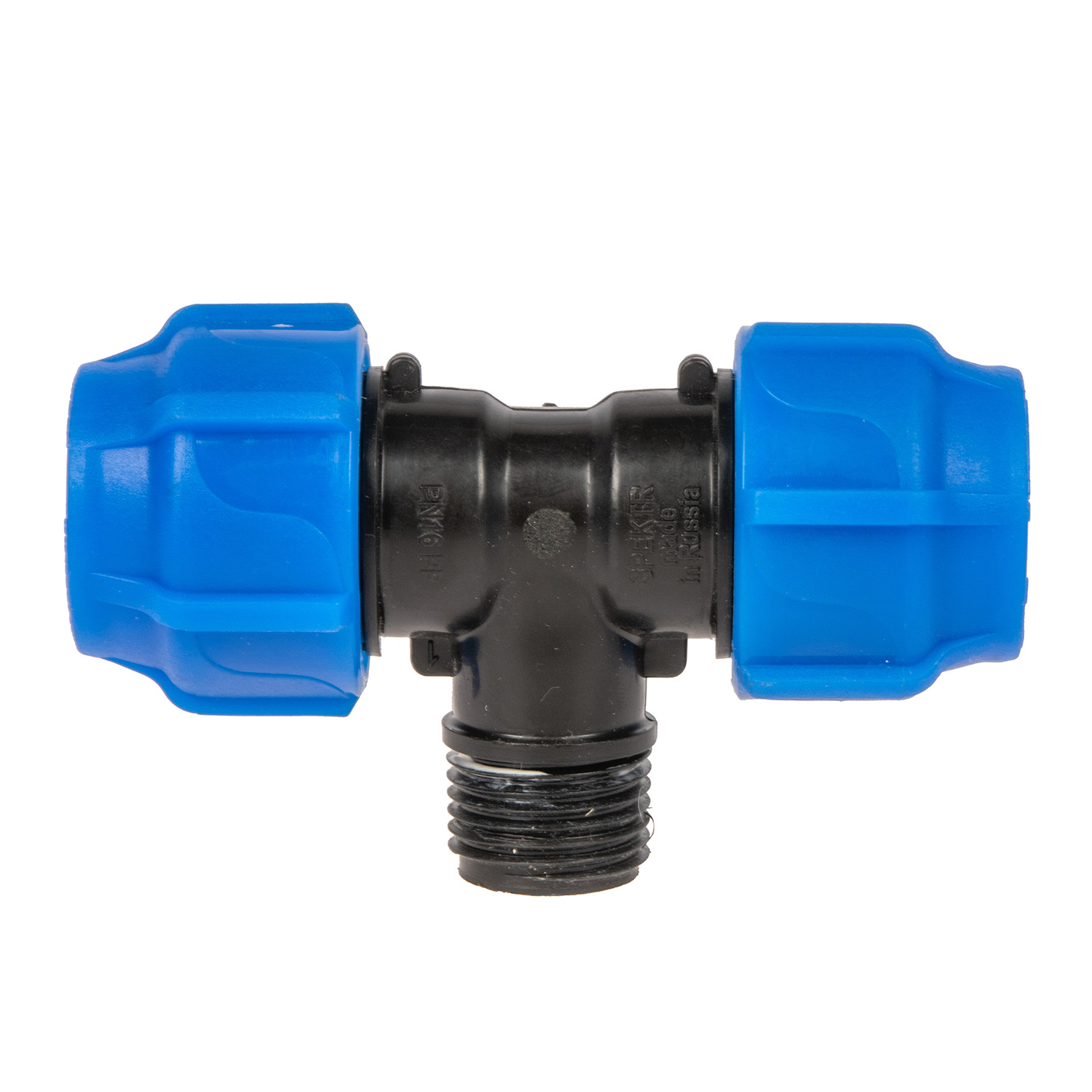 Тройник ПНД компрессия Ø 20х1/2"х20 наруж. резьба *1/60