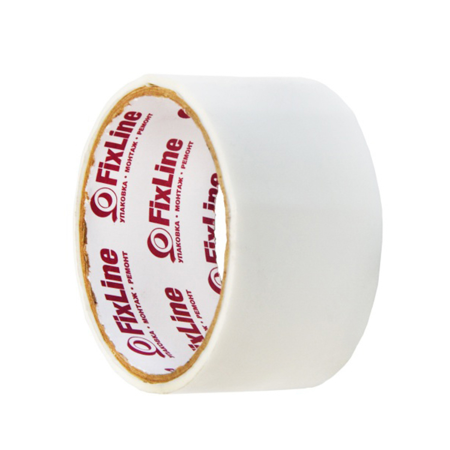 Лента клейкая цветная 48мм х 16м БЕЛЫЙ "FixLine" *6/36