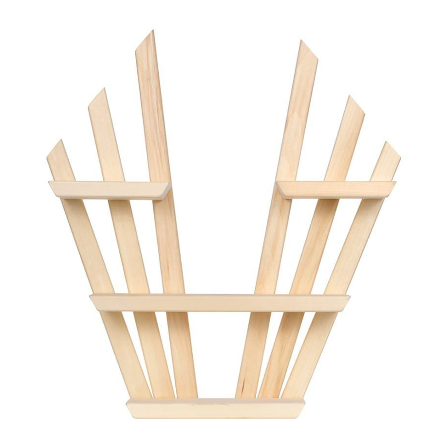 Полка настенная, V-образная, трехъярусная, 67х55х10 см, липа "Банные штучки"/6