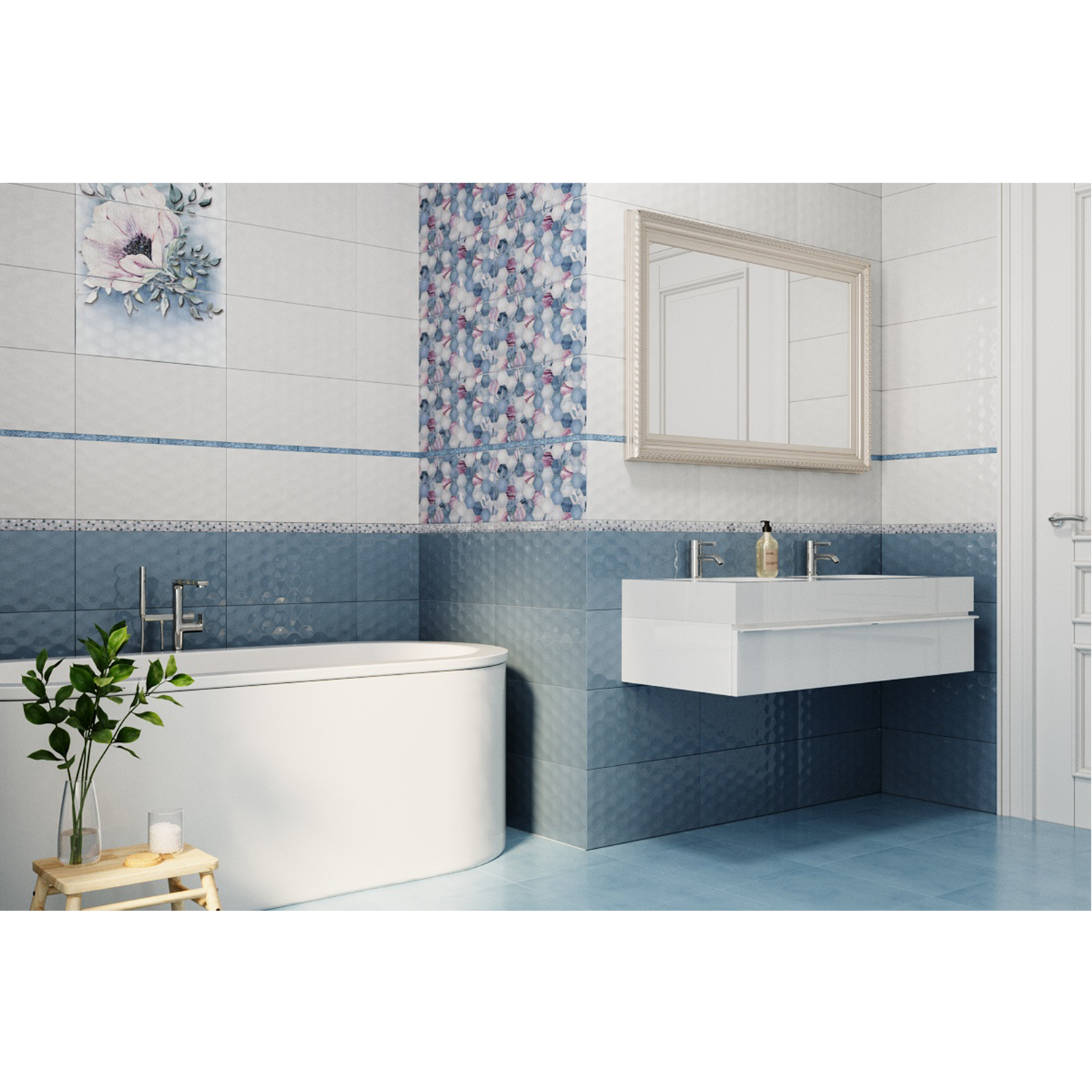 Плитка 50х25 см настенная 1.25 м² Axima Ницца, светло-серый