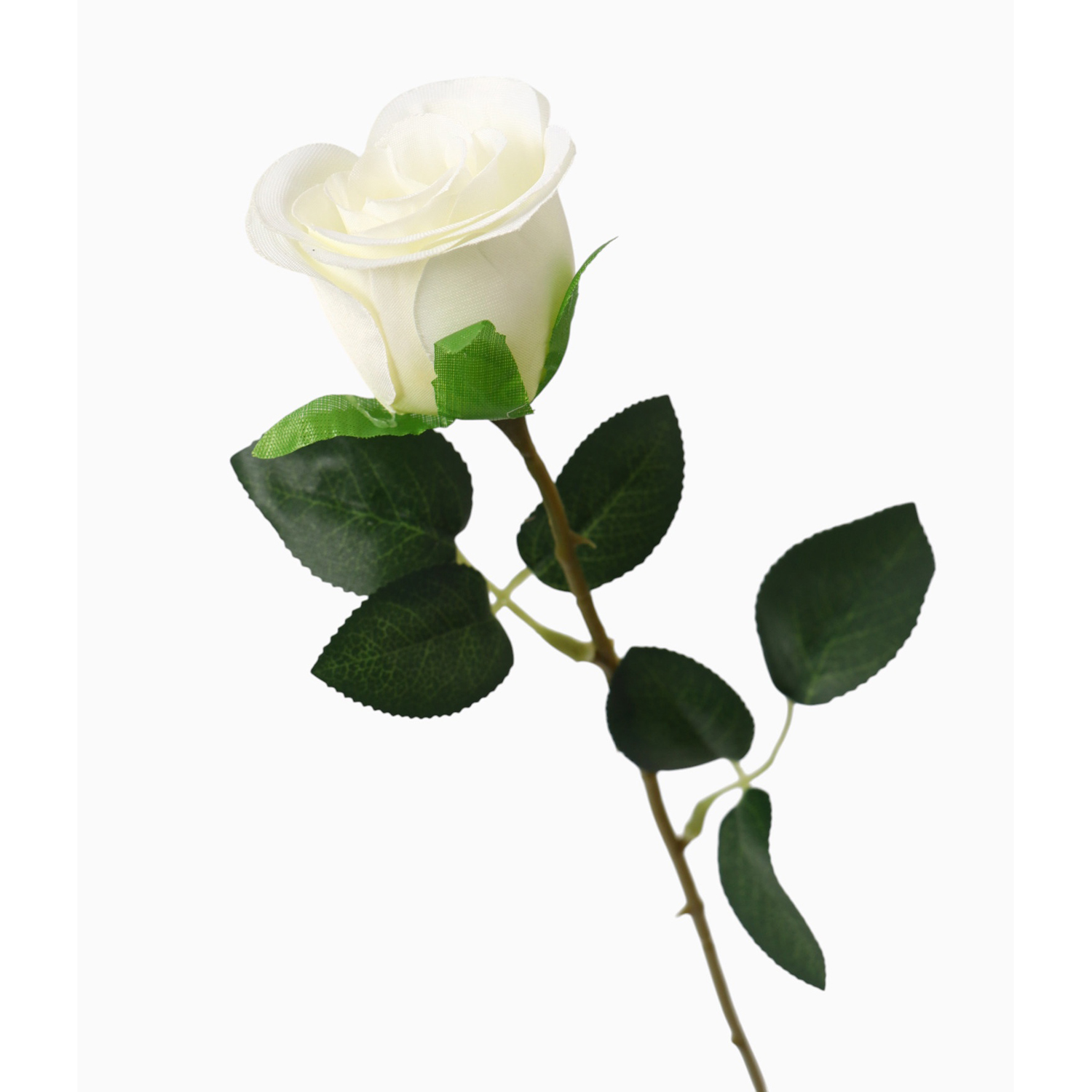 Цветы искусственные "Бутончик розы" 5х50 см, белый 4738234