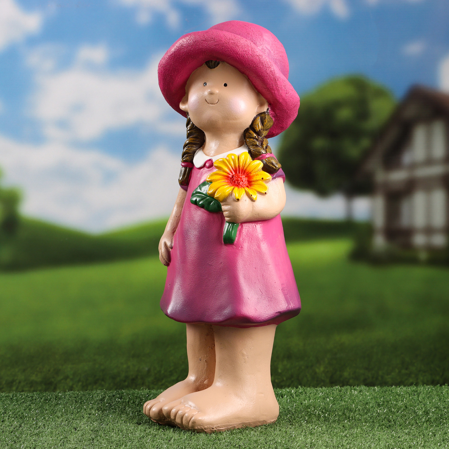Садовая фигура "Девочка Галя с цветком" 43х16см  10349462