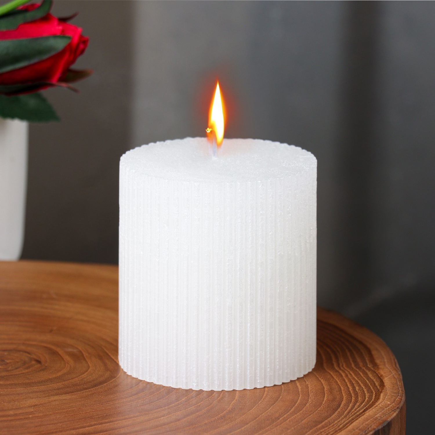 Свеча "Рельеф", 7×7.5см, перламутровый металлик  9814724