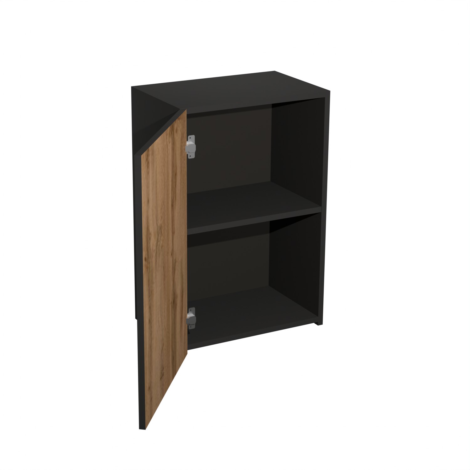 Шкаф навесной 450х676х290 мм BROZEX-WOOD Next, с дверцей, графит / дуб вотан