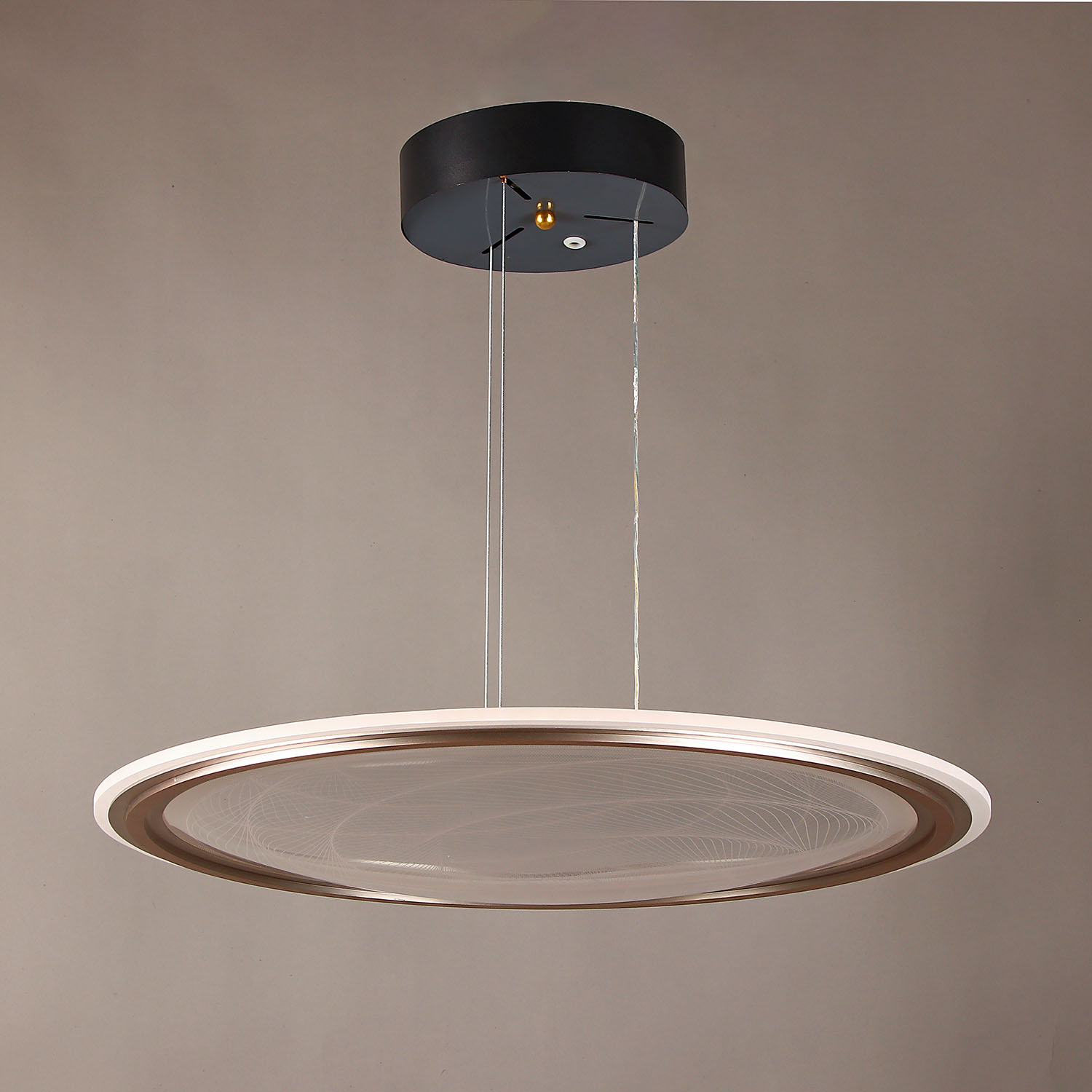 Светильник подвесной светодиодный 9260 H/130W gold 530 мм 3 реж., пульт S=25м2  VERNER LIGHTING *1