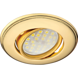 Светильник встраиваемый MR16 DH03 GU5.3 Ecola поворот.выпукл. Золото 25x88 FG1601EFS *10/100