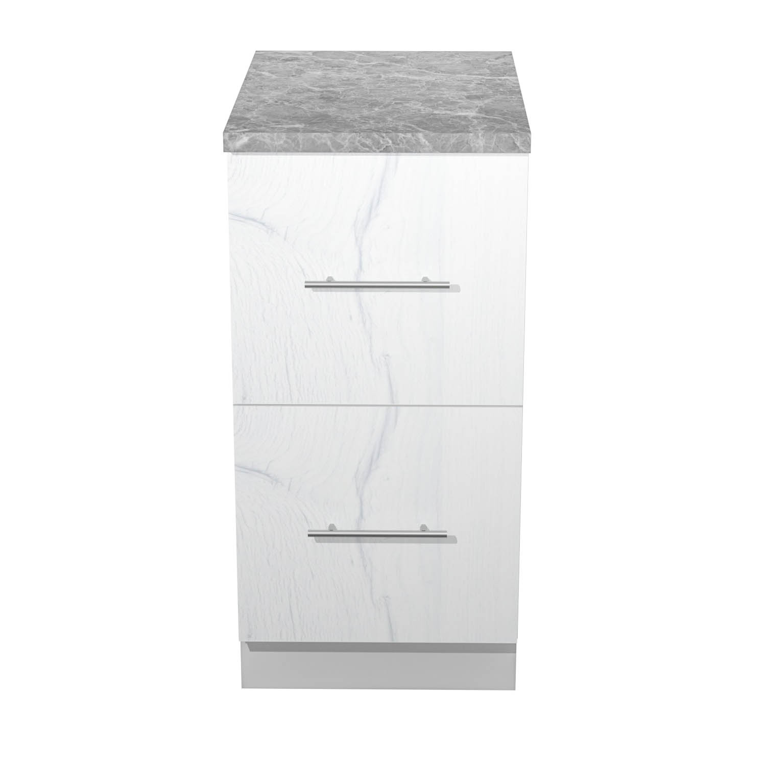 Шкаф напольный 400х850х600 мм BROZEX-WOOD Camellia, с двумя ящиками, серый / юта