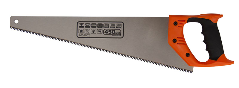 Ножовка по дереву 450мм шаг зуба 3,5мм 3D заточка двухкомпонентная ручка Toolberg (арт.2601002)*1/48 Ножовка по дереву 450мм шаг зуба 3,5мм 3D заточка двухкомпонентная ручка Toolberg (арт.2601002)*1/48