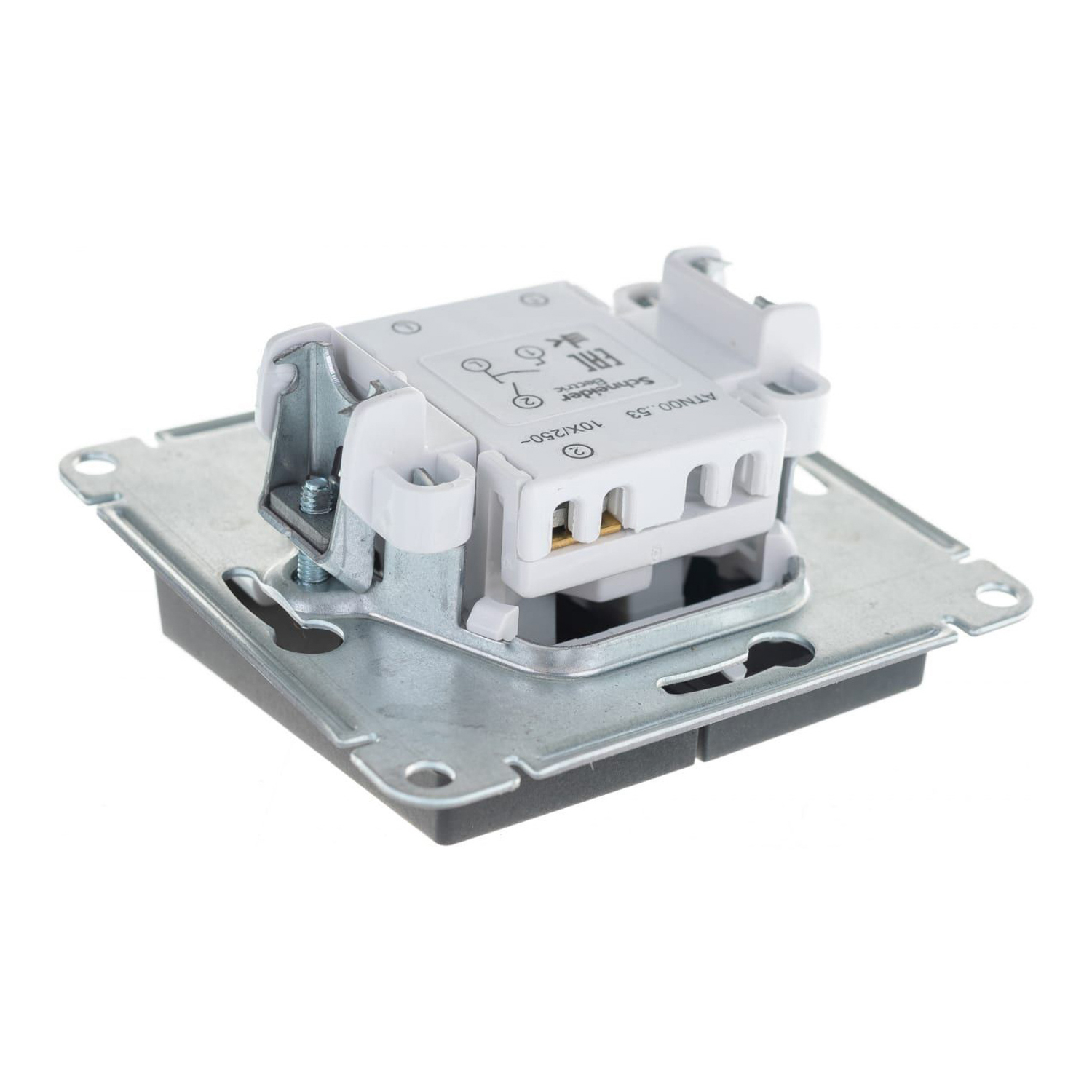 Механизм выключателя "ATLAS DESIGN" 2кл. карбон с подсветкой 10АХ  SchE ATN001053 *5/20