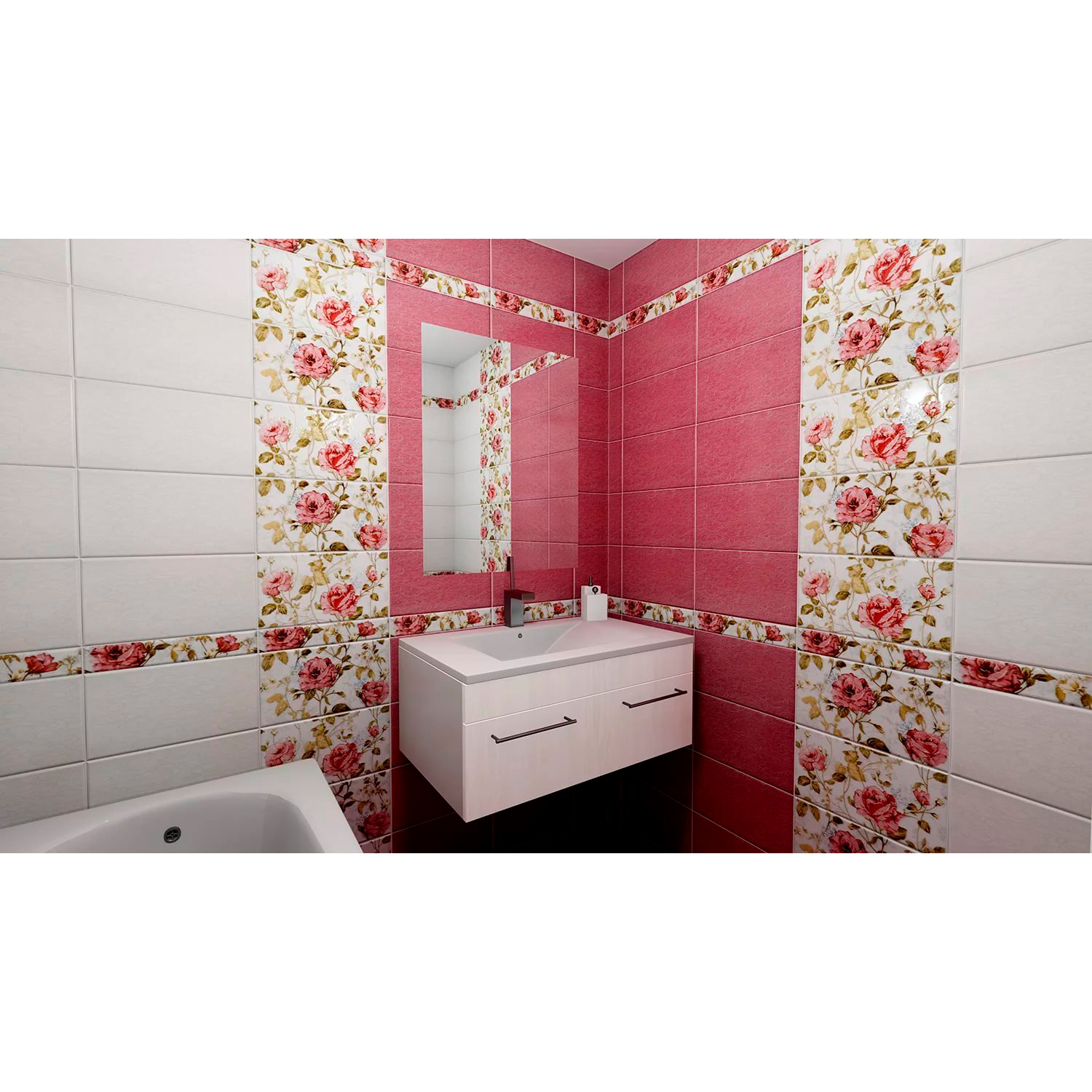 Плитка 40х23 см настенная 1.38 м² Intercerama Brina, розовый