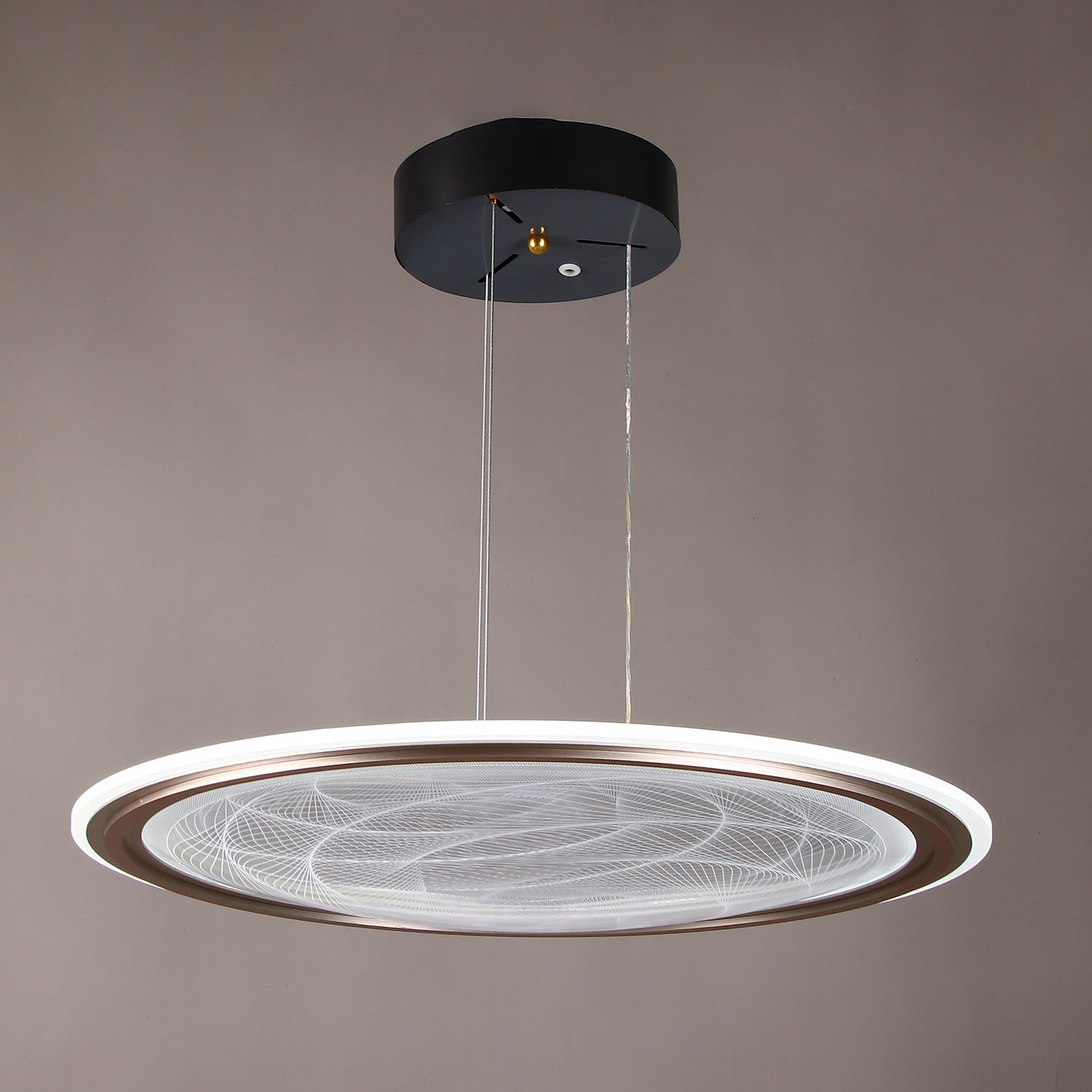 Светильник подвесной светодиодный 9260 H/130W gold 530 мм 3 реж., пульт S=25м2  VERNER LIGHTING *1