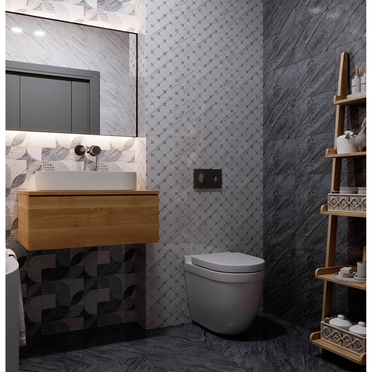 Плитка настенная Тулуза темная 250*350*7 сортовая (0,088*18=1,58*54) Axima ВКЗ