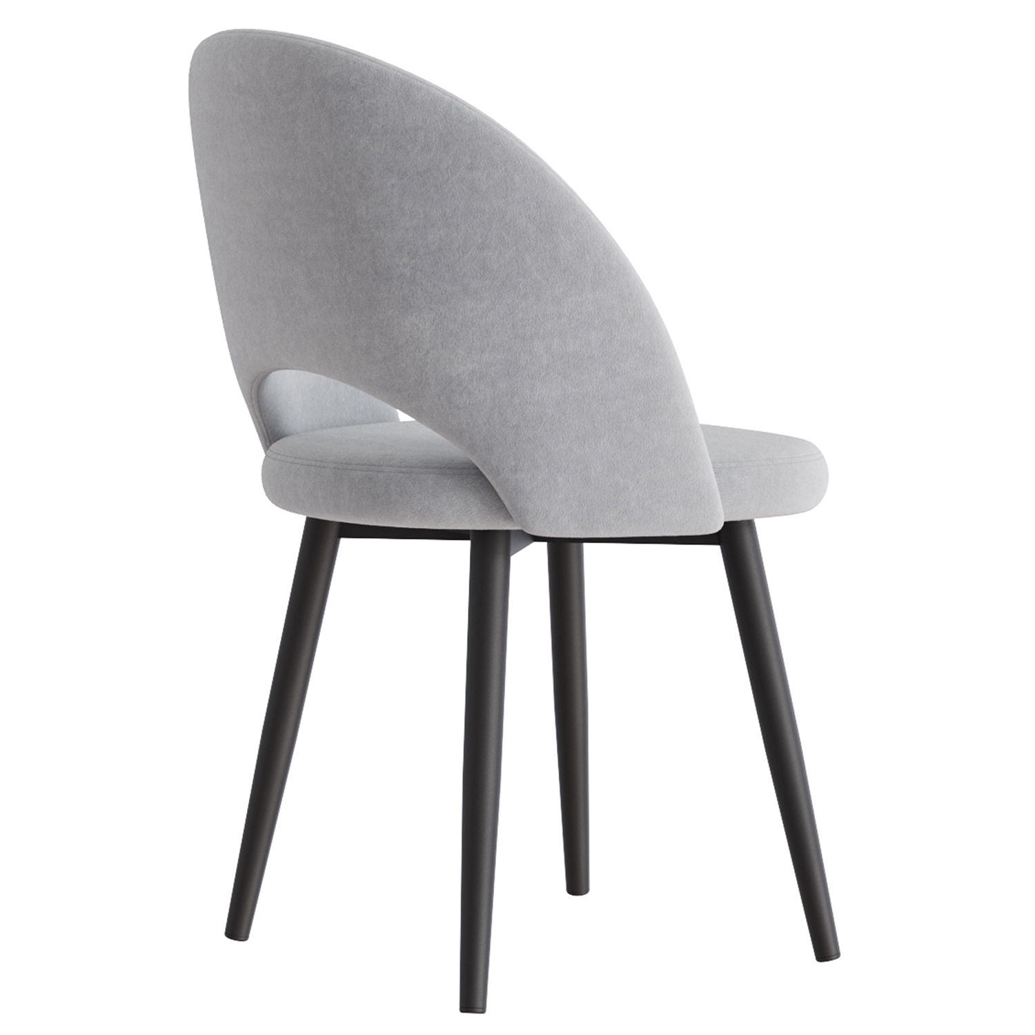 Кресло ШАДЕ 590x550xh875 парма 1013 серый+ Каркас СТЕЛС Металл Черный матовый*4