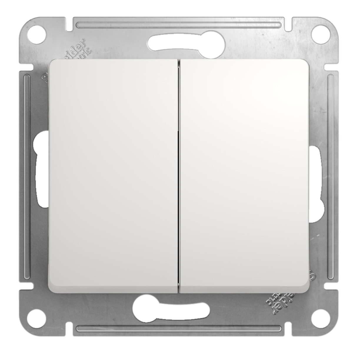 Механизм выключателя "Glossa" 2-кл. белый GSL000151 *1/20