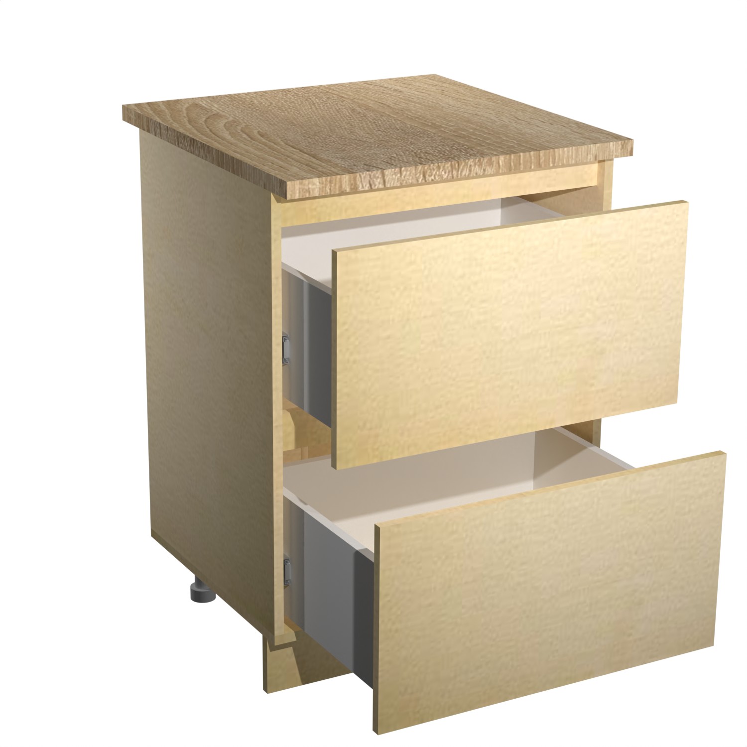 Шкаф напольный 600х850х600 мм BROZEX-WOOD Melissa, с двумя ящиками, светло-бежевый