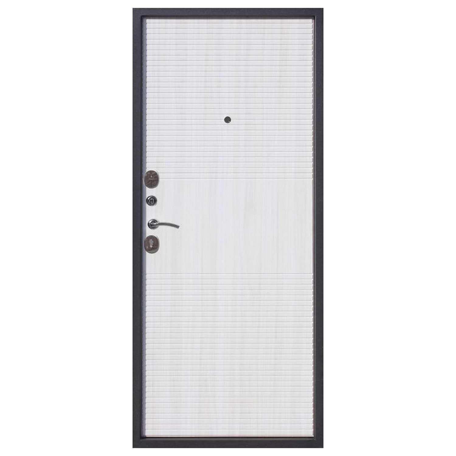 Дверь входная Ferroni Гарда, 2050х860х75 мм, левая, черный муар/белый ясень