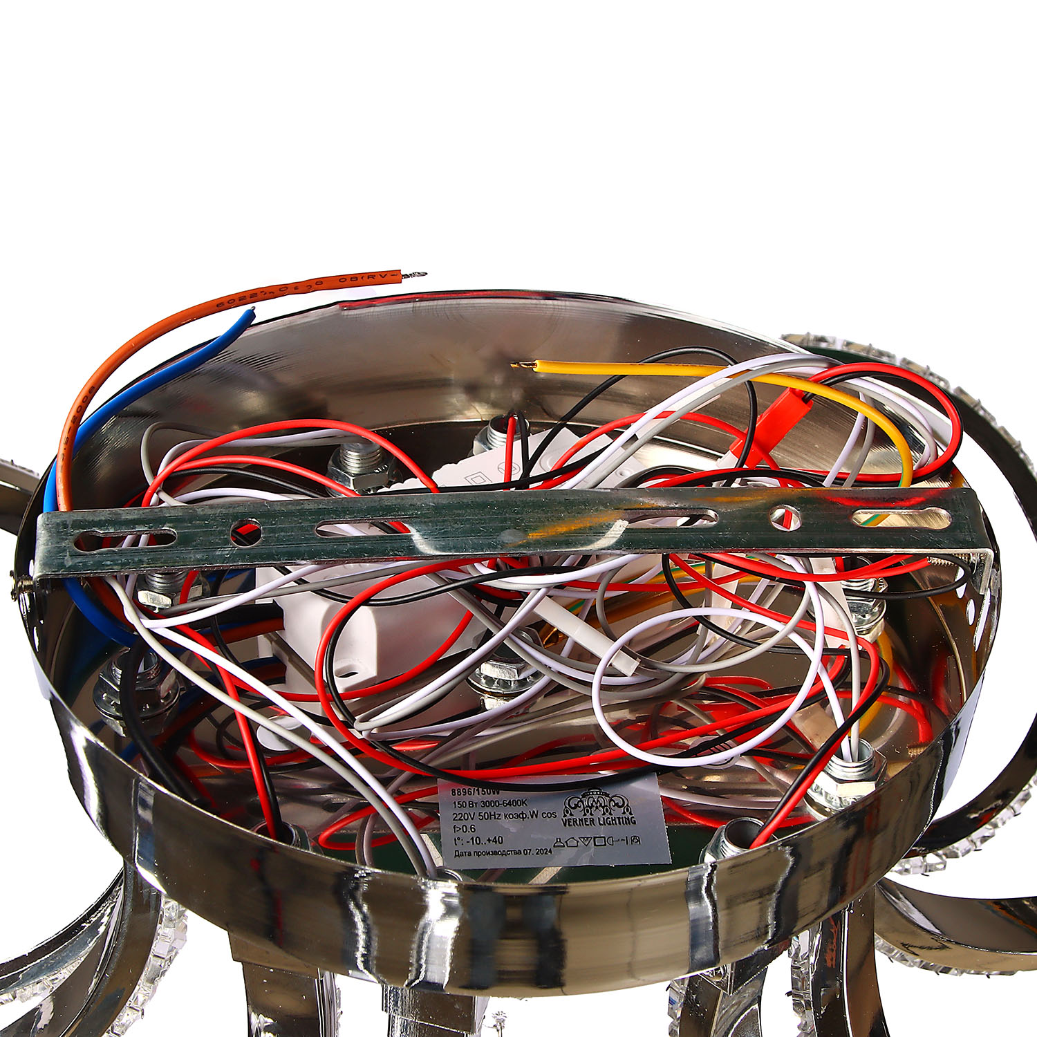 Люстра 8897/130W Chrome 500 мм 3 реж., пульт S=16м2 VERNER LIGHTING *1