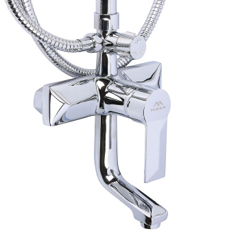 Смеситель д/ванны со стойкой для душа + ручной и тропический душ FASHUN A2418 *1 Смеситель д/ванны со стойкой для душа + ручной и тропический душ FASHUN A2418 *1