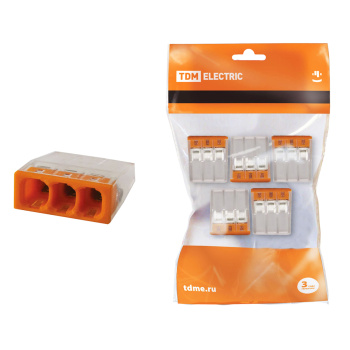 Клемма строительно-монтажная КБМ-2273-233 (2,5мм2) с пастой (3 конт в уп5шт) SQ0517-0122*1/20