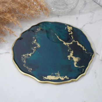 Интерьерная подставка "Жеода", цвет изумрудный, d = 17 см 6757331