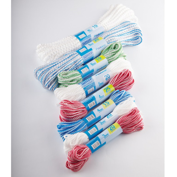 Шнур полипропиленовый d 3мм дл.20м вязаный Цветной арт.30061 ("Сибшнур") *1/80