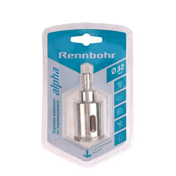 Коронка по керамограниту 32мм алмазная центрирующее сверло (676232) Rennbohr *1/10/120