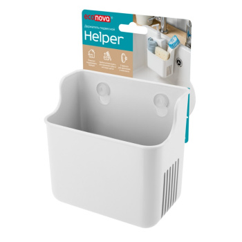 Держатель подвесной на присосах пластм. "Helper" 127х90х124мм Белый арт.433227016 ("Бытпласт") *1/19 Держатель подвесной на присосах пластм. "Helper" 127х90х124мм Белый арт.433227016 ("Бытпласт") *1/19