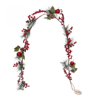 Гирлянда хвойная "Сказочные краски" 1,5 м (ягоды, леска)