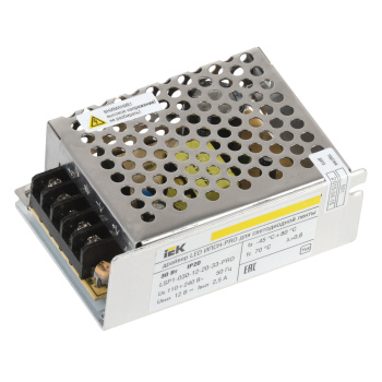 Драйвер LED ИПСН-PRO 5050 30Вт 12В блок-клеммы IP20 ИЭК LSP1-030-12-20-33-PRO