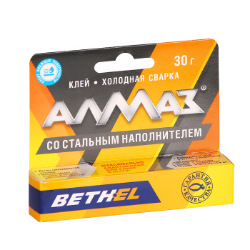 Клей холодная сварка Алмаз со стальным наполнителем, 30 г Клей холодная сварка Алмаз со стальным наполнителем, 30 г