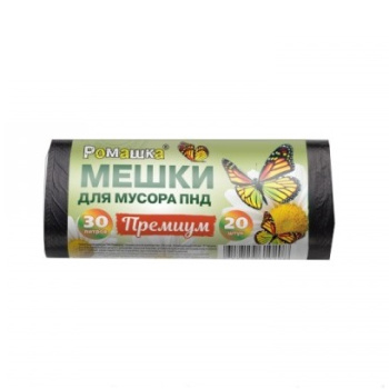 Мешки для мусора  60л*50шт толщ.7,3мкм "Премиум" ПНД арт.НМ605015Э "Ромашка" *15