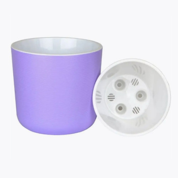 Кашпо пластм. "Лион"  4.2л d верха 190мм h175мм со вставкой Лаванда ЛИ19-21 *1/8