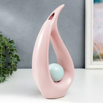 Сувенир керамика Абстракция. Капля и шар пастель матовый розовый 28,5х14,5 см  7509550