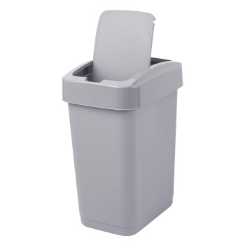 Контейнер д/мусора пластм. с откидной+"плавающей" крышкой 25л "Step" СерыйSC480711025 "Spin Clea"1/4
