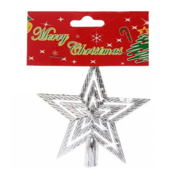 Звезда на ёлку "Классика", серебро, 9,5 см