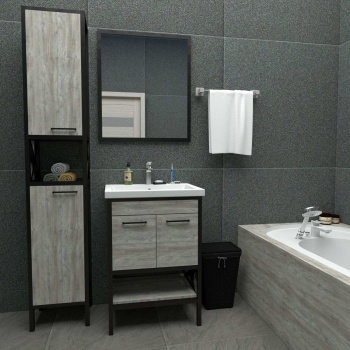 Тумба /LOGRO/ "Либерти 60" Пальмира, метал.каркас (выписывать раковину COMO 60 (БЛ322) Cersanit) *16