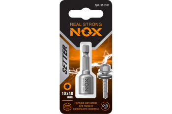 Ключ-насадка для кров.саморезов 10х48мм (1шт) магнитная 1/4" (551101) NUT SETTER *1/10/50/100