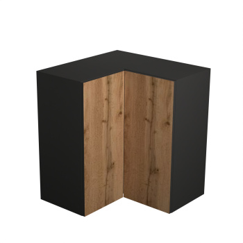 Шкаф навесной угловой 600х600 мм BROZEX-WOOD Next, с двумя дверцами, графит / дуб вотан
