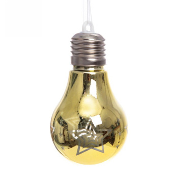 Подвеска ЛАМПА с подсветкой 6*9 см "Звездочка", Золото (подсветка Теплый белый)