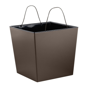 Кашпо пластм. "London CUBE"  4,2л 177х177мм h184мм со вставкой Французский платан IG780010105 *1/6