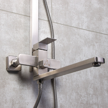 Смеситель д/ванны со стойкой для душа + ручной и тропический душ Fmark FS8145-35 *1 Смеситель д/ванны со стойкой для душа + ручной и тропический душ Fmark FS8145-35 *1